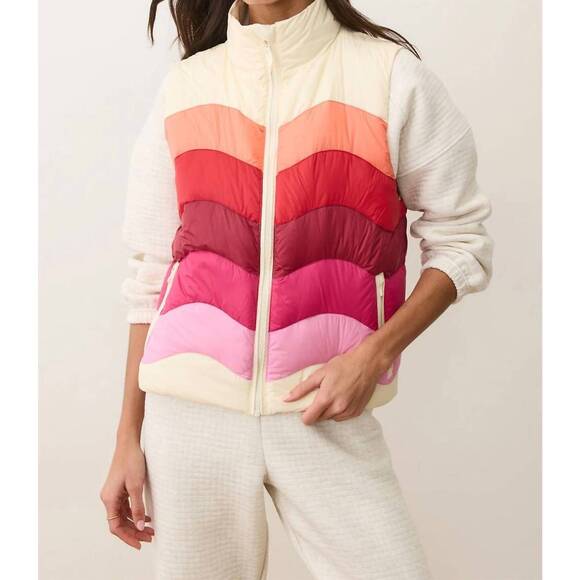 MARINE LAYER Jackets & Blazers - NEW MARINE LAYER sunset puffer vest in warm wave
